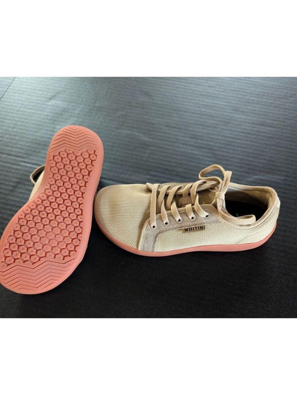 Whitin Barefoot Sneakers Gum Sole Khaki Minimalist Zero Drop Size 8 PreOwned EUC